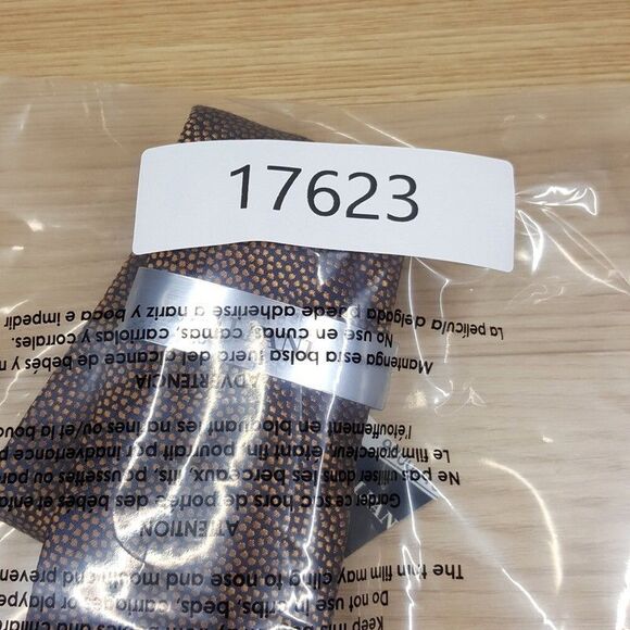 ALFANI Mens Neck Tie Gold Bronze Black Abstract Classic Pointed - Picture 5 of 5